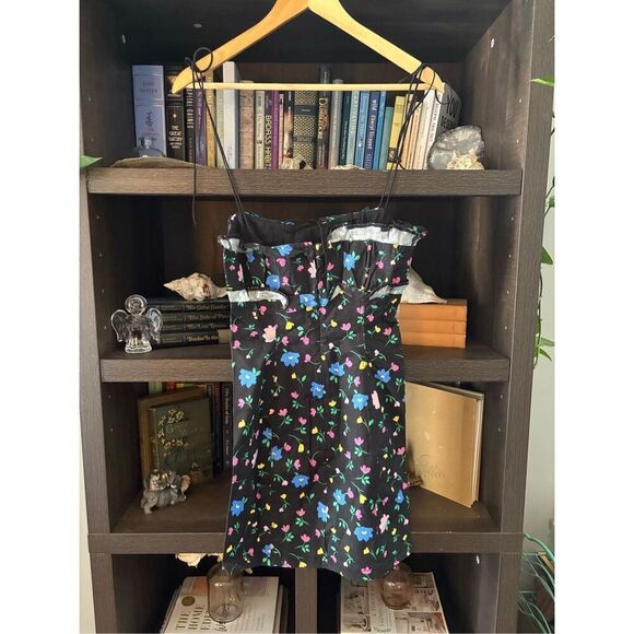 NWT For Love & Lemons Robin Mini Dress In Black Floral Size Small $198 MSRP - Picture 6 of 9